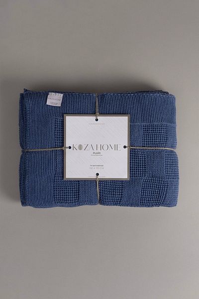 Koza Home Plaid Indigo TV Blanket 130x170 15017