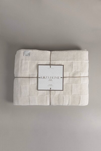 Koza Home Plaid Cream Single Blanket 160x220 15001