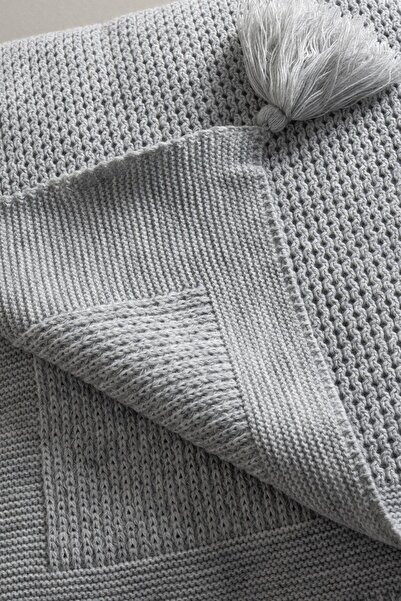 Koza Home Miel Gri Kenarı Ponponlu Tv Battaniyesi 130x170 37107