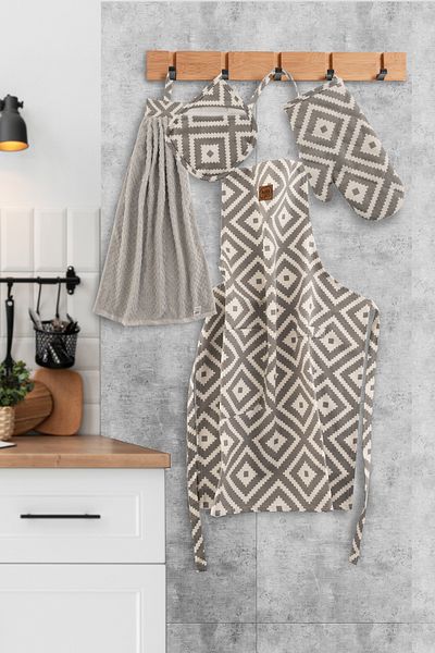 Zuu Baby 4 Piece Gray Kitchen Apron Set