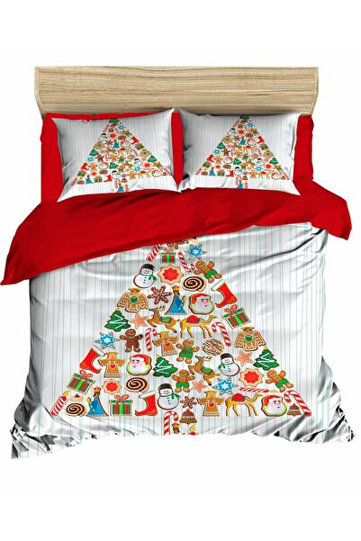 Fabeteks Christmas Tree Figured Patterns Digital Duvet Cover Set