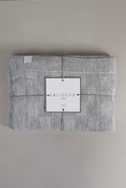 Koza Home Plaid Gri Tek Kişilik Battaniye 160x220 15006