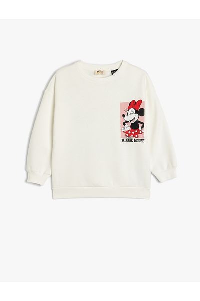 Koton Licencovaná mikina Minnie Mouse s dlhým rukávom - Crew Neck