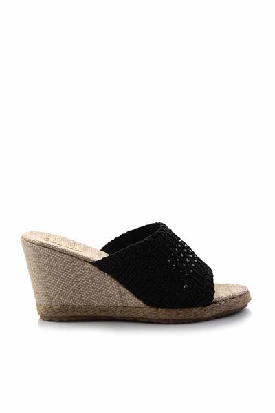 Bambi Black Knitted Women's Slippers K 04874013716