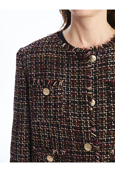 LC Waikiki Bisiklet Yaka Ekose Kadın Tüvit Ceket