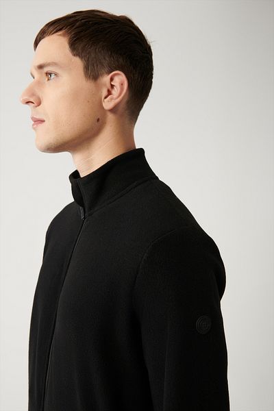 Avva Herren Schwarz Stehkragen Kältebeständig Zipped Fleece Sweatshirt E 001069