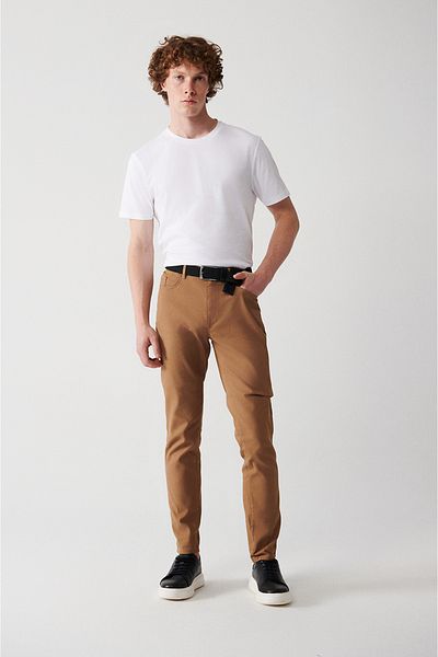 Avva Herren Camel Flexible Canvas-Hose mit 5 Taschen E 003007