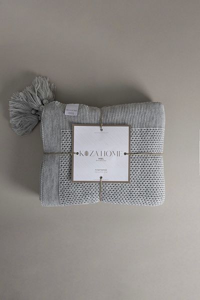 Koza Home Miel Gray Edge Pompom TV Blanket 130x170 37107