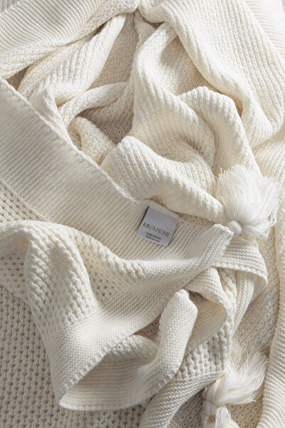 Koza Home Miel Cream Double Edge Pompom Blanket 200x220 37100