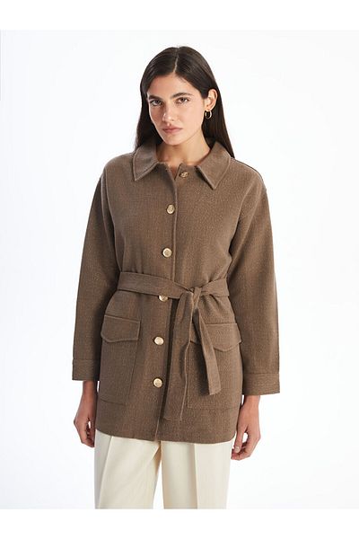 LC Waikiki Jachetă de cămașă pentru femei Lcwk Tweed