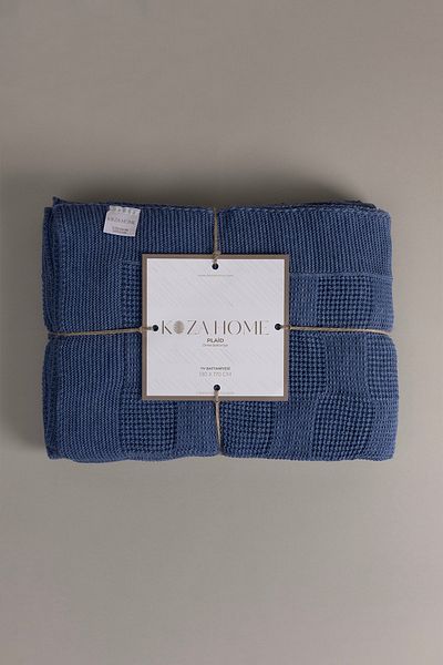 Koza Home Plaid Indigo Double Blanket 200x220 15015
