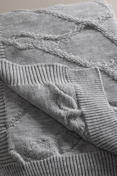 Koza Home Gray Double Espuma de Mar Blanket - 200x220 37130