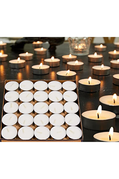 Tea Light 50 adet kokusuz 2.5 saat yanan mum kırmızı, beyaz, yeşil
