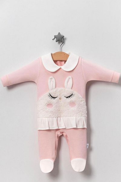 TRENDİMİZBİR Baby Girl Sleeping Rabbit Jumpsuit