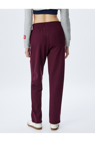 Koton Ελαστική ραφή μέσης Λεπτομέρεια Φούτερ με ψηλόμεσο πόδι με τσέπη