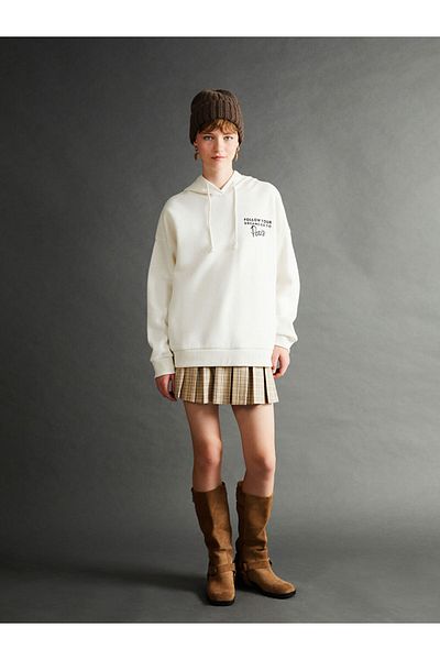 LC Waikiki Γυναικεία χοντρή κουκούλα με στάμπα Oversize