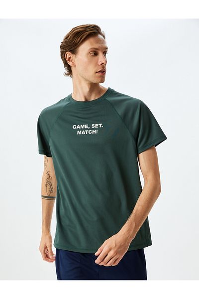 Koton Slogan Printed Crew Neck Short Sleeve Oversize Sports T-Shirt