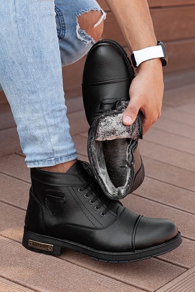 Daxtors D0401 Unisex Ολόκληρες γούνινες χειμερινές μπότες χιονιού με σόλα