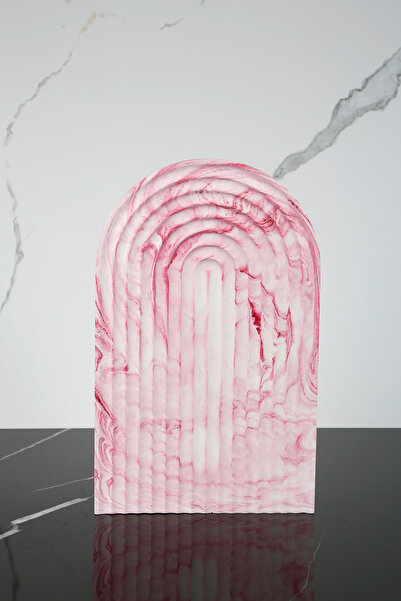 betonmall Marble Patterned Handmade Concrete Presentation Plate Decorative Pr...