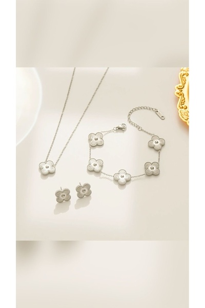 ANGELSS JEWELLERY طقم أقراط على شكل قلادة فضية * (طقم أقراط على شكل قلادة فضي...