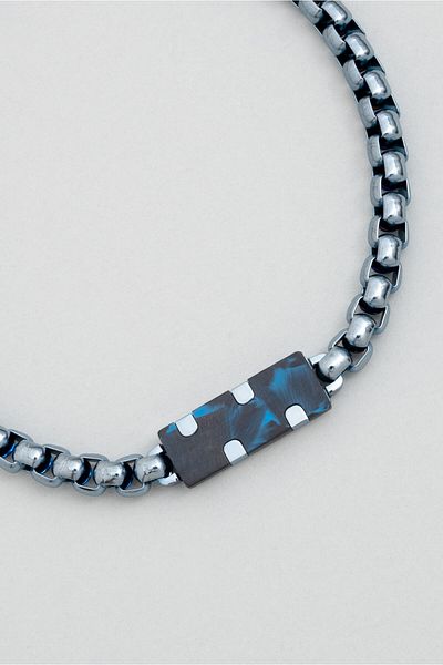 So CHIC... Carbon Fiber Detailed 21 cm Steel Men's Bracelet
