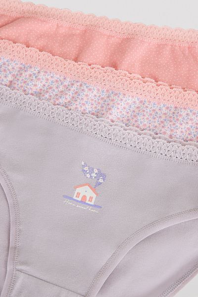 Penti Chiloți multicolori Home Sweet din 3 piese