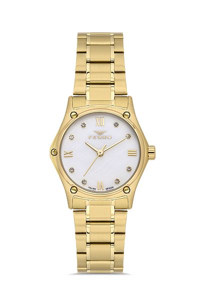FERRO Yellow Steel Cord Women's Wristwatch Fl40129A-B