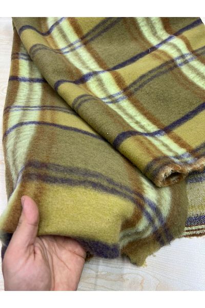Kumaş Sevdası Plaid Furry Felt (Width 160cm) Coat, Vest, Poncho Etc