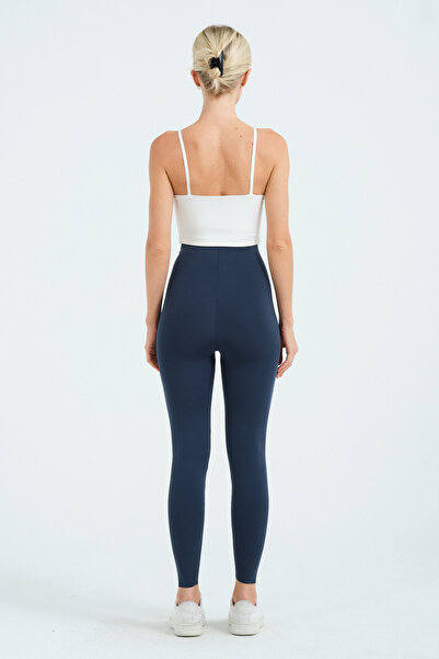 JUSTEVER High Waist Lifting Firming Laser Cut Sports Petrol Women's Leggings - Active