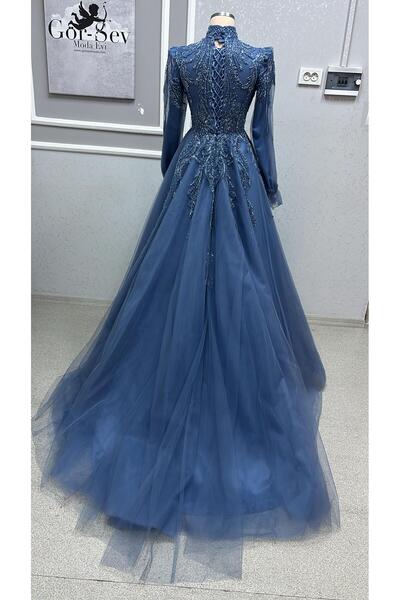 EKY GÖR SEV WEDDING DRESS İNDİGO TESETTÜR NİŞANLIK