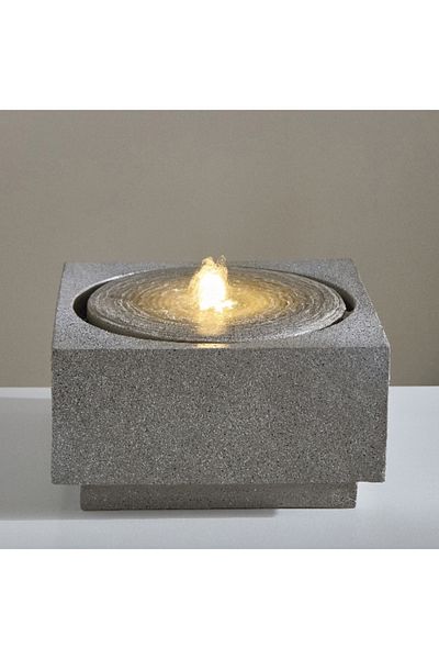 Home Box Serene Modern LED Stone Fountain - 28x28x15 cm