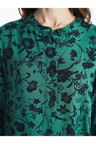 LC Waikiki Green Crew Neck Floral Women's Tunic
