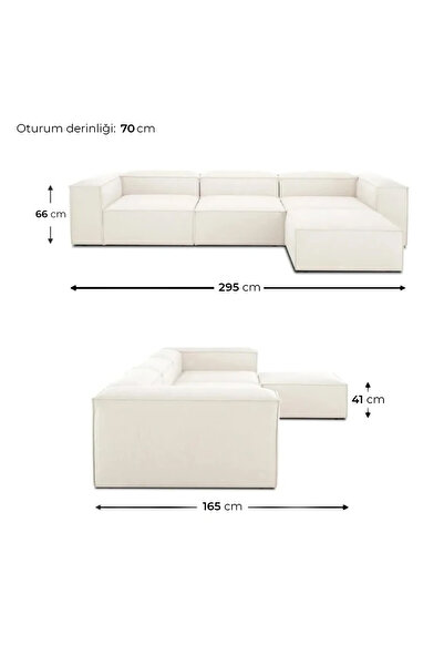 EDSY HOME Mira Relax Krem Renk Köşe Koltuk