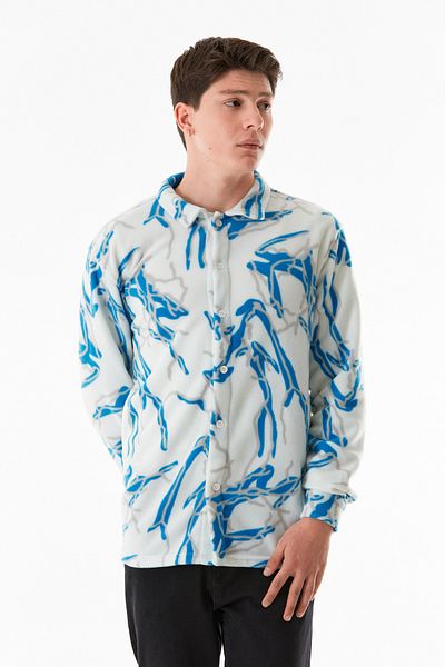 Fulla Moda Πουκάμισο Fleece με σχέδια με κουμπιά