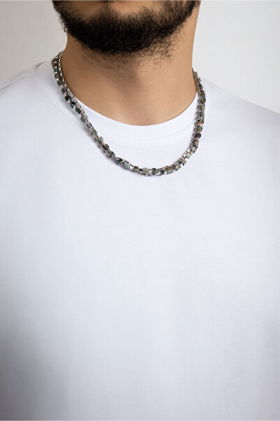 So CHIC... Jasper Taşlı 55 Cm Çelik Çoklu Erkek Kolye