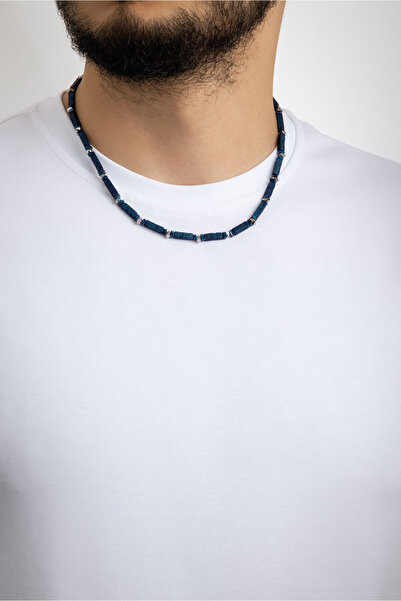 So CHIC... Lav Taşlı 50 Cm Çelik Erkek Kolye