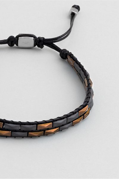 So CHIC... Colorful Hematite Stone Adjustable Steel Men's Bracelet