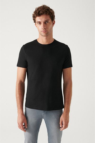Avva 5-teiliges Herren-T-Shirt mit Rundhalsausschnitt aus 100 % Baumwolle E 001021