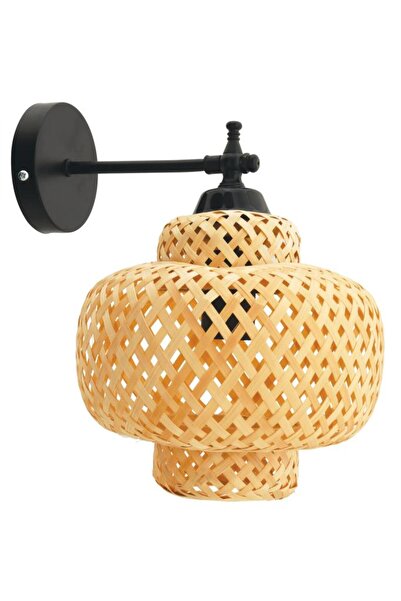 İstanbul Avize İstanbul Avize Rattan Siyah Kasalı Bohem,İskandinav,Hasır Aplik