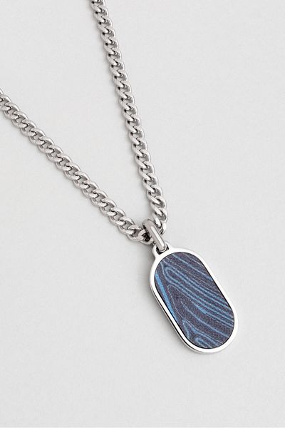 So CHIC... Carbon Fiber Detailed 65 cm Steel Men's Necklace