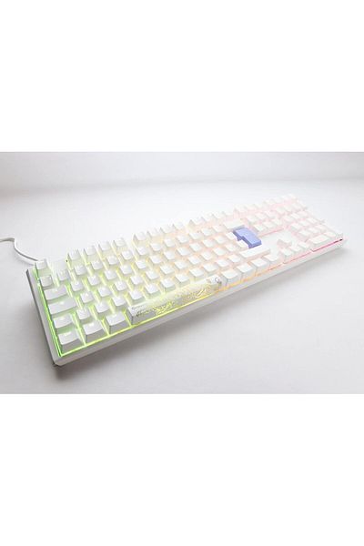 Ducky One 3 Classic Pure White Fullsize 100% Cherry Blue Key Mechanical Gaming Keyboard