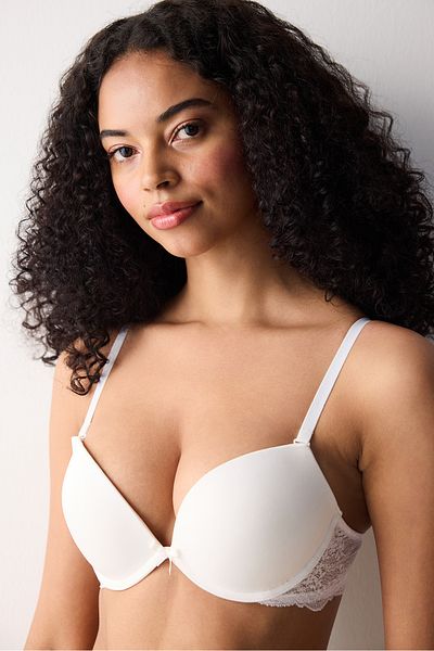 Penti Λευκό Super Push Up Lace Lace σουτιέν