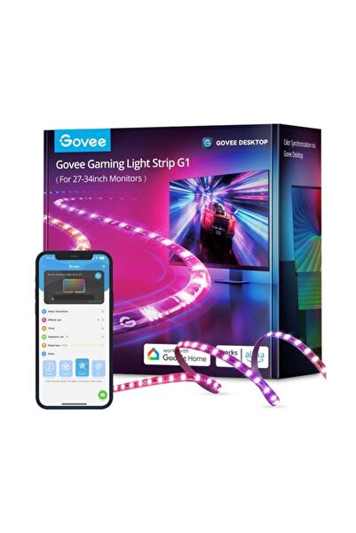 Goove شريط إضاءة Govee Gaming G1 Light بإضاءة خلفية لشاشة التلفزيون مقاس 27-34 بوصة