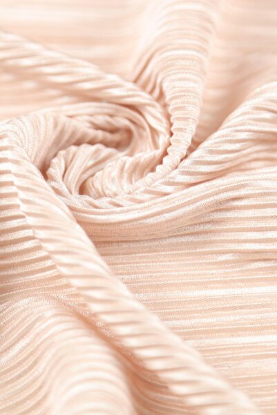 Kumaş Deposu Pamela Pliseli Pudra Örme Abiye Kumaş