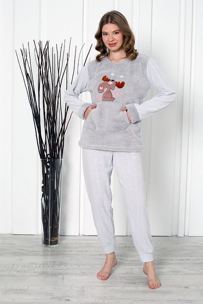 Wordex Fwn 04-3301 Set de pijamale de pluș Welsoft Fleece Winter Soft Deer pentru femei