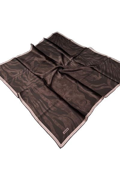 Aker Μεταξωτό μαντήλι Twill - 8478713 -931 Καφέ Μαύρο