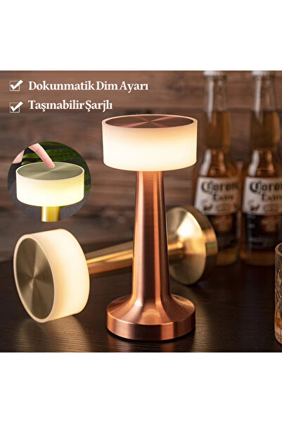 neeko Şarjlı Dokunmatik Dim Edilebilir Masa Lambası 3 Renk Işık İnci ESKİTME