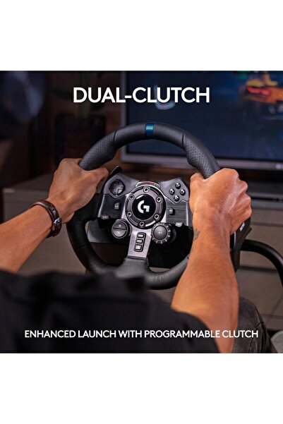 logitech G923 Racing Wheel and Pedals, for PS5, PS4, PC, Mac - Black - UAE Version