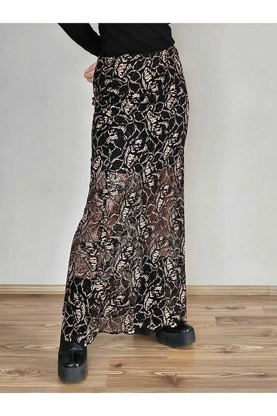 DEEP BEACH Retro Lace Maxi Skirt