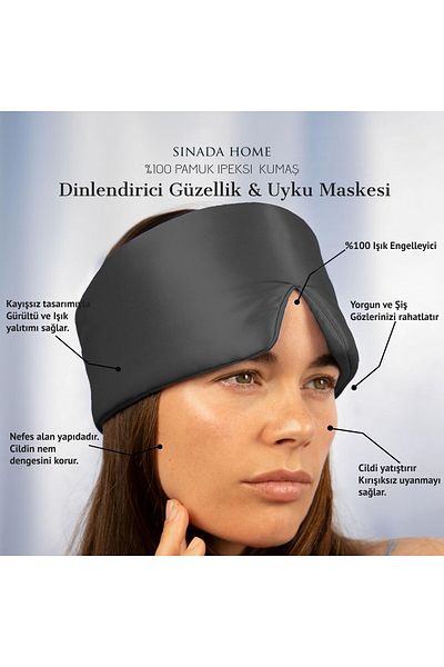 Sinada Μάσκα Ύπνου Hollywood Model με Φυσική Πέτρα %100 Αποκλεισμός Φωτός Φυσική Αύξηση Μελατονίνης Yoga Band